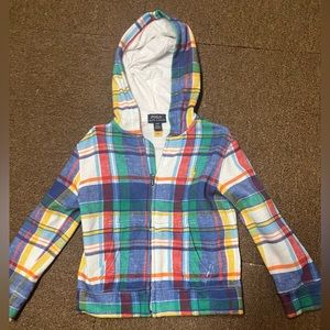 Ralph Lauren polo zip up hoodie sweater jacket 4T multi color